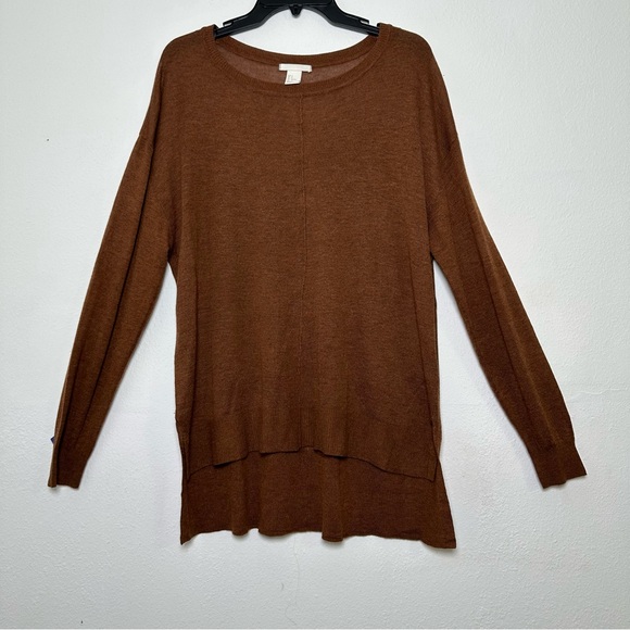 H&M Viscose Blend Women's Brown Crew Neck Oversized Sweater Size S - Picture 2 of 11
